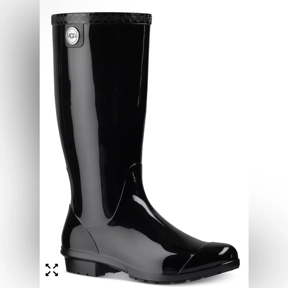 Ugg Women's Shaye Tall Black Rain Boots Size: 6